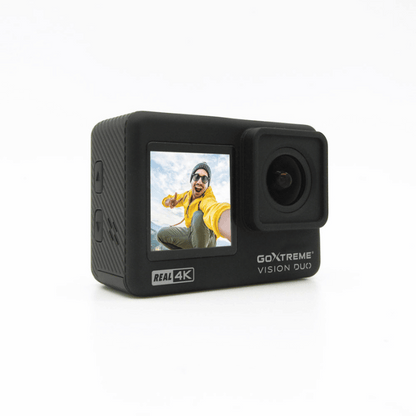 GoXtreme Vision DUO, Real 4K Ultra HD Action Cam, 30fps Videos, Dual Display: 1.3″ Front Display + 2.0″ Touch Screen, Waterproof up to 30m, Diving and Dashcam Mode - 20161