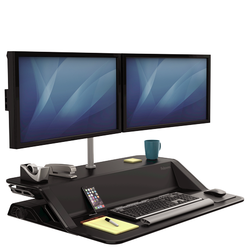 Fellowes Lotus Sit-Stand Workstation - Black - 7901