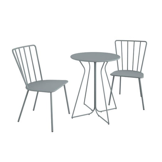 Novogratz Heidi Outdoor Bistro Set, 2 Chairs & Side Table - Grey