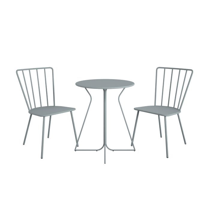 Novogratz Heidi Outdoor Bistro Set Poolside Gossip Collection 3 Piece - Grey - 87815GRY1EUK