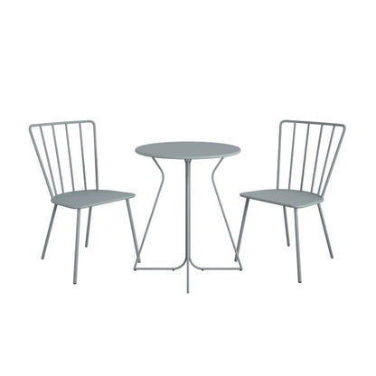 Novogratz Heidi Outdoor Bistro Set Poolside Gossip Collection 3 Piece - Grey - 87815GRY1EUK