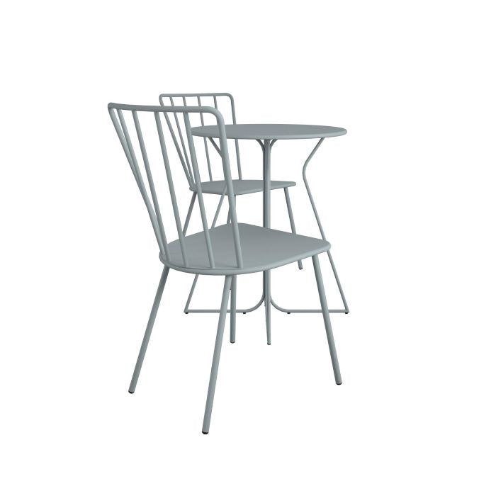 Novogratz Heidi Outdoor Bistro Set Poolside Gossip Collection 3 Piece - Grey - 87815GRY1EUK