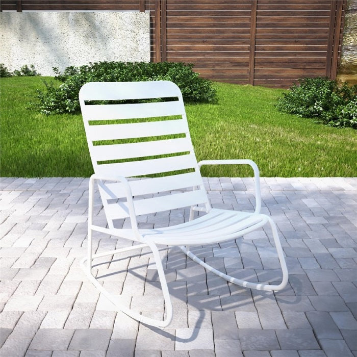 Roberta Outdoor/indoor Metal Rocking Chair-White - 88065WHT1E