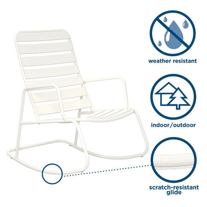 Novogratz Roberta Poolside Rocker Set 3 piece - White - 88067WHTEUK