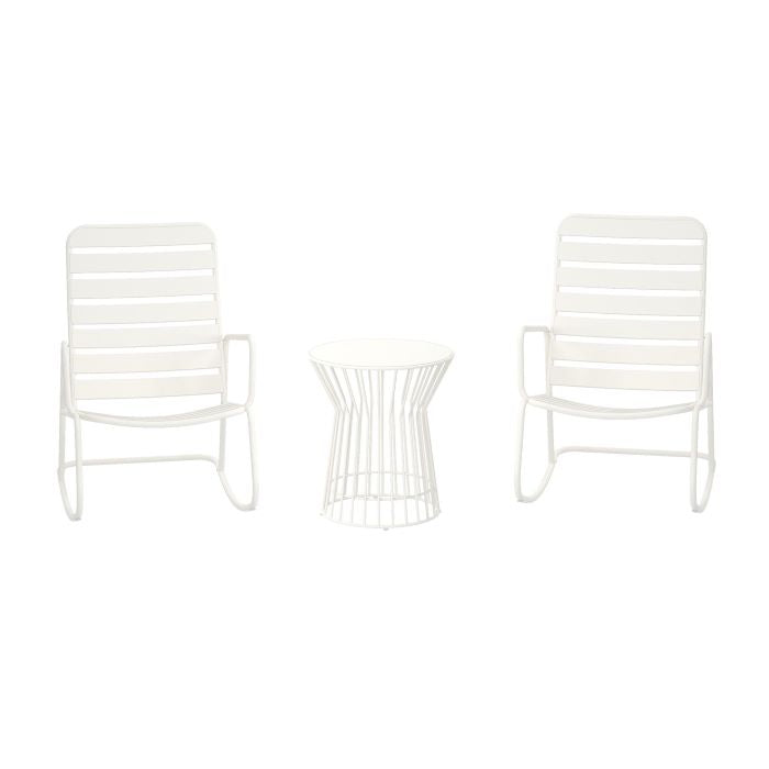 Novogratz Roberta Poolside Rocker Set 3 piece - White - 88067WHTEUK