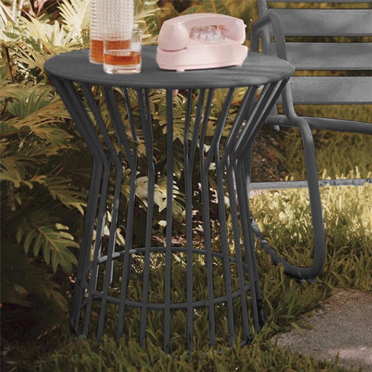 Novogratz Roberta Outdoor/indoor Metal Side Table - CHARCOAL GREY - 88068CHC1EUK