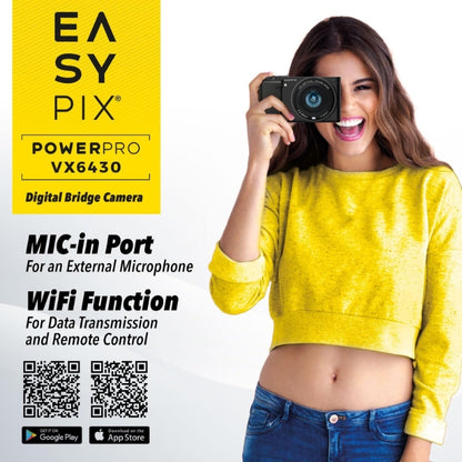 EASYPIX PowerPro VX6430 Bridge Camera – 64MP, 10x Zoom, 4K Video