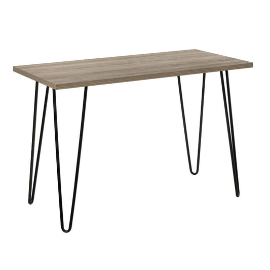Owen Retro Home Office Desk - Rustic Oak with Hairpin Legs