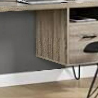 Dorel Home Office Dorel Landon Desk, Distressed Grey Oak - 9658096PCOMUK