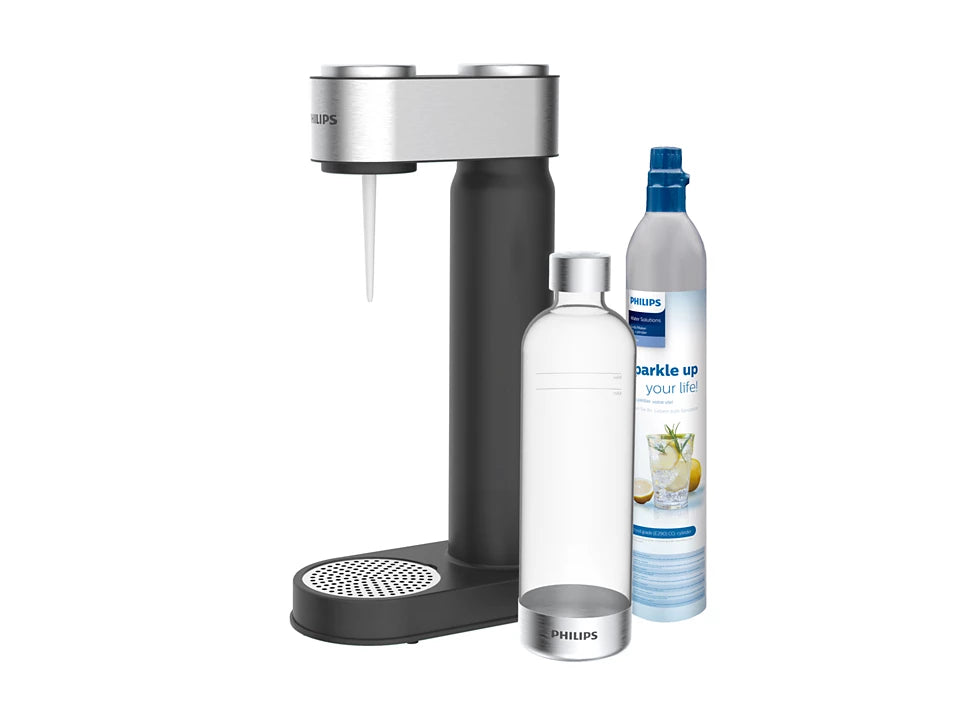 Philips Premium GoZero Soda maker,1 bottle,1 Cylinder - Metal - ADD4902BK/10