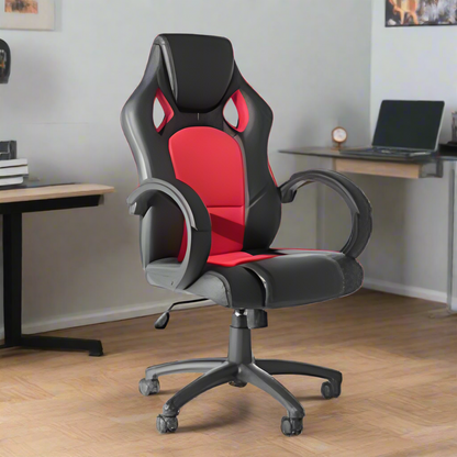 Alphason Vortex Leather Gaming Chair - Black and Red - AOC5006R