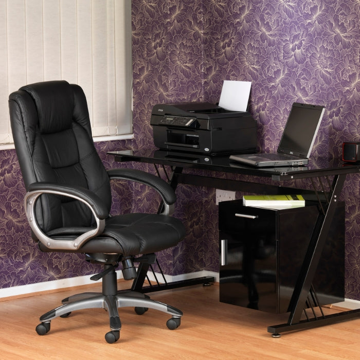 Alphason Mayfair High Back Executive Chair, Soft Leather - Black