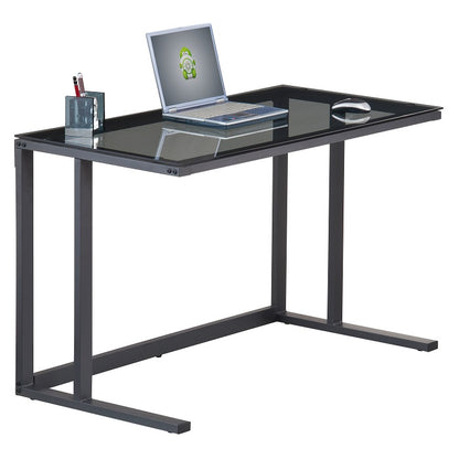 Alphason Air Desk with Smoked Glass Top - Black - AW53385