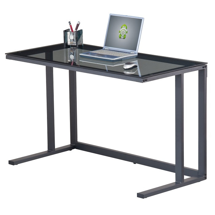 Alphason Air Desk with Smoked Glass Top - Black - AW53385