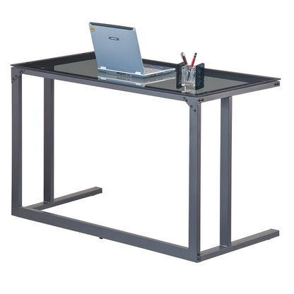 Alphason Air Desk with Smoked Glass Top - Black - AW53385