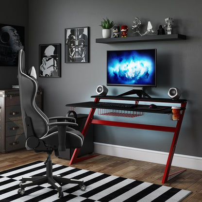 Alphason Aries Gaming Desk - Black & Red - AW9210