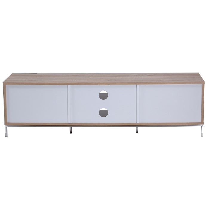 Alphason Chaplin Cabinet TV Stand, 1600 Wide, Up to 70" TVs - Light Oak & White - 1/2ADCH1600-WHT