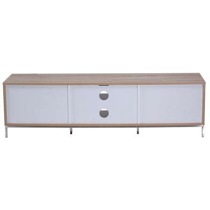 Alphason Chaplin Cabinet TV Stand, 1600 Wide, Up to 70" TVs - Light Oak & White - 1/2ADCH1600-WHT