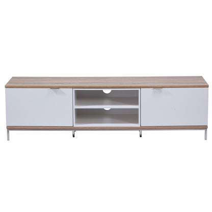 Alphason Chaplin Cabinet TV Stand, 1600 Wide, Up to 70" TVs - Light Oak & White - 1/2ADCH1600-WHT