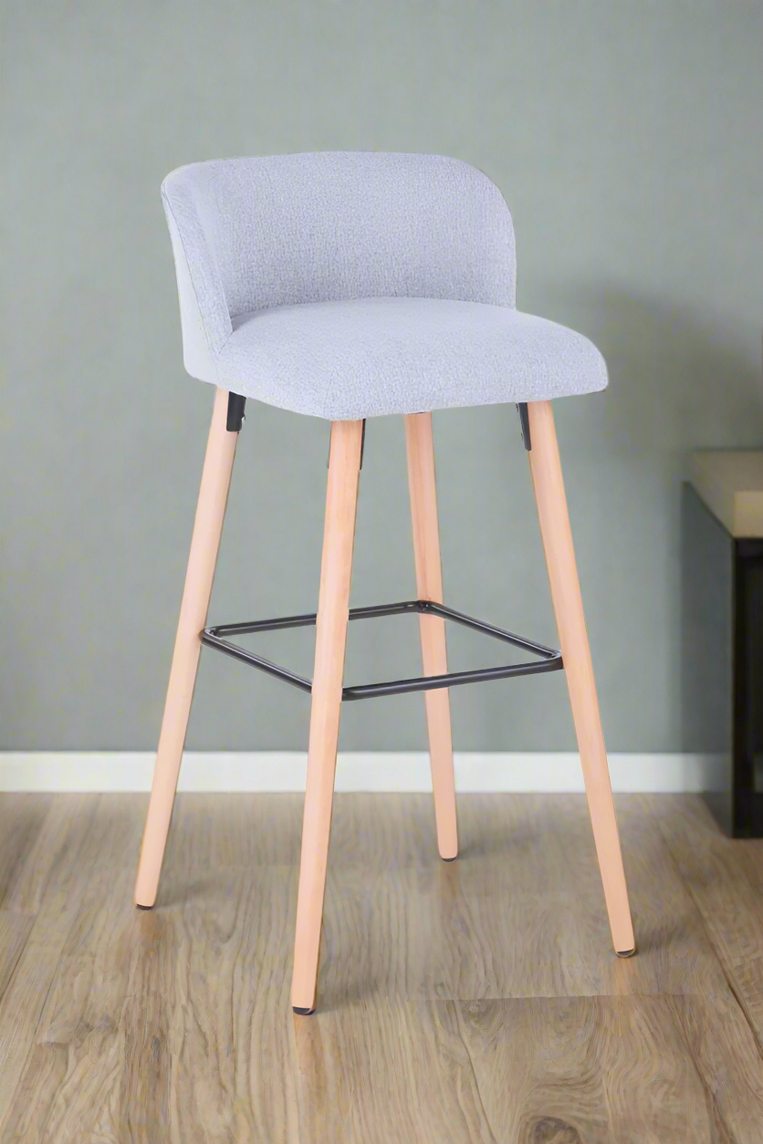 Alphason Claremont Barstool - Grey & Walnut Legs - ABS2169GRY