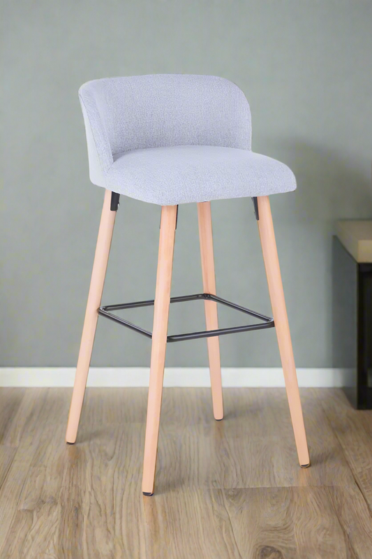 Alphason Claremont Barstool - Grey & Walnut Legs - ABS2169GRY