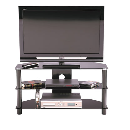 Alphason Essentials TV Stand, 1000 Wide , Up to 45" TV's - Black - ESS1000/3-BLK1/1