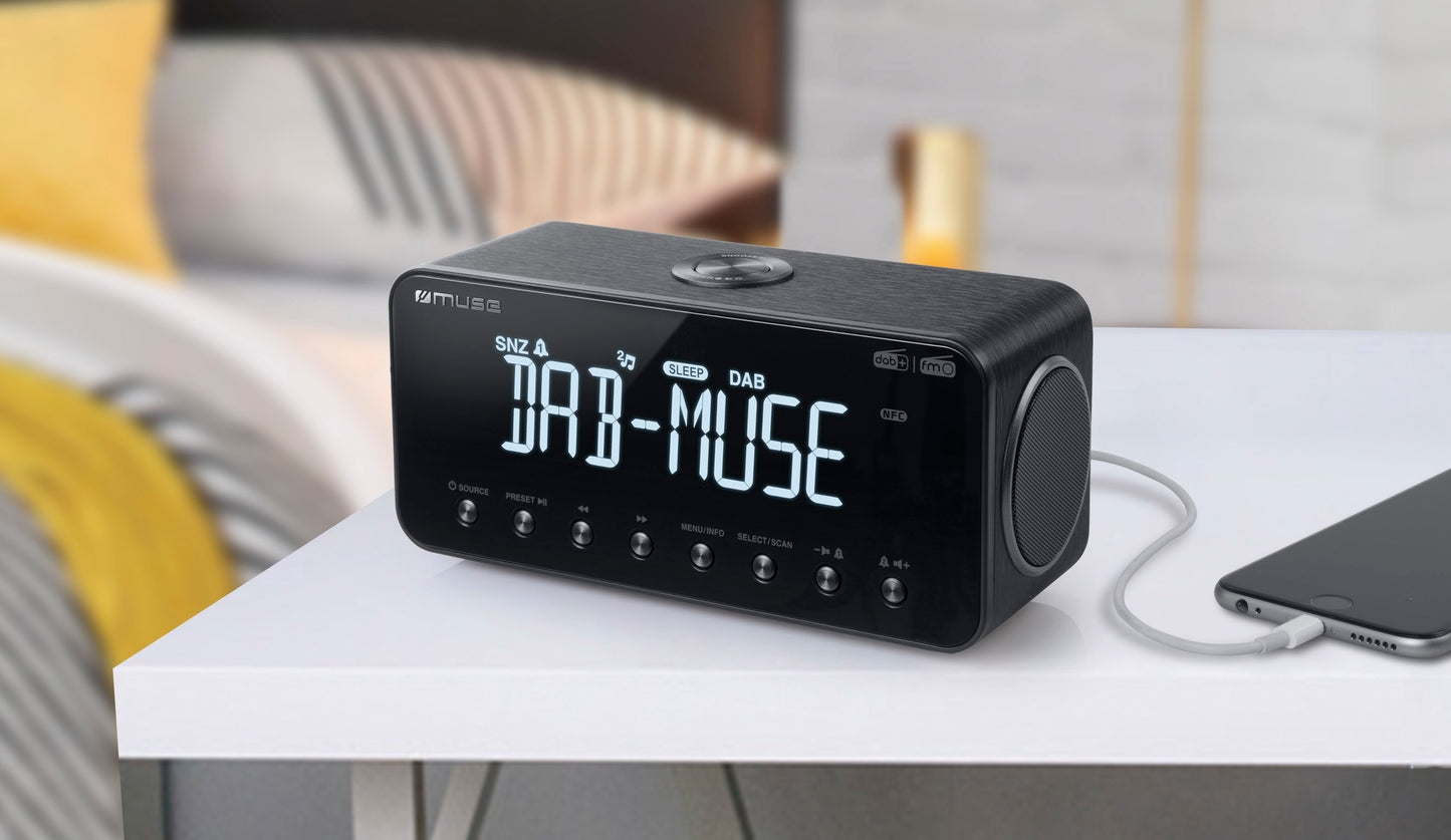 Muse DAB+/FM Clock Radio PLL With Bluetooth - M-196DBT