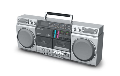 MUSE Ghetto blaster CD Player, 80w, Cassete recorder silver - M-380GBS