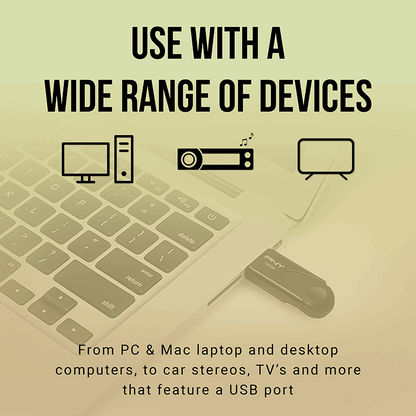 PNY USB 2.0 Sliding design - Black read up to 25 Mb/s, write up to 8 Mb/s, 64GB - FD64GATT4-EF