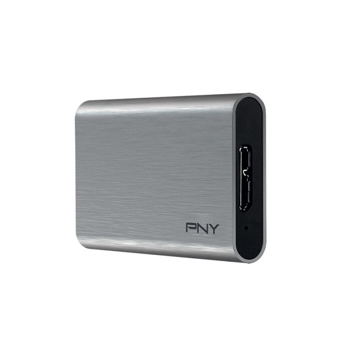 PNY Elite USB 3.1 Gen1 Portable SSD, read up to 430MB/s, and write up to 400MB/s, 480GB Silver - PSD1CS1050S-480-RB