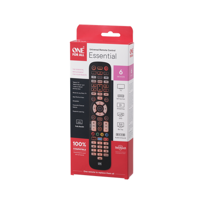 One For All Universal Remote, 6 devices, IR, antibacterial coating, Fully Backlit, 3 Smart activities keys - URC3661