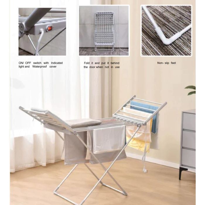 SHX Foldable Electric Towel Warmers - White - SHXECDUK