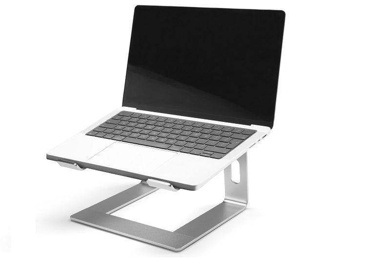 One For All Premium Laptop Riser Aluminium, 10” to 17” laptops, Anti-scratch padding, Silver - DM0060