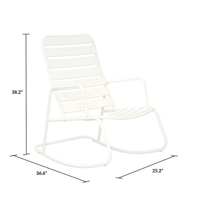 Roberta Outdoor/indoor Metal Rocking Chair-White - 88065WHT1E