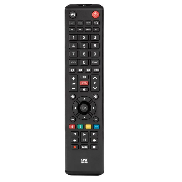 One For All Toshiba TV Replacement Remote Control, no setup required, Learning function, IR - URC1919