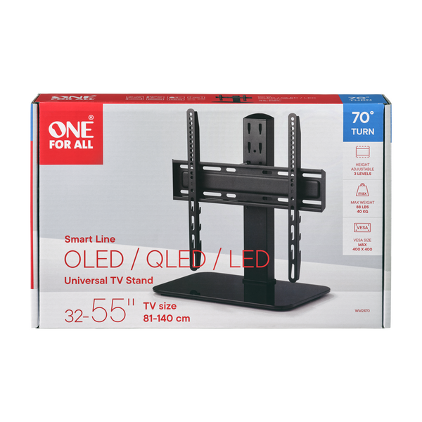 One For All Pedestal Stand - Smart line, 70° turn, 32-55" OLED/QLED/LED TVs, max 40kg, Vesa 400 x 400 - WM2470