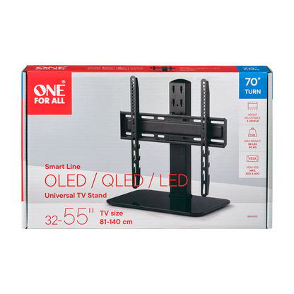 One For All Pedestal Stand - Smart line, 70° turn, 32-55" OLED/QLED/LED TVs, max 40kg, Vesa 400 x 400 - WM2470