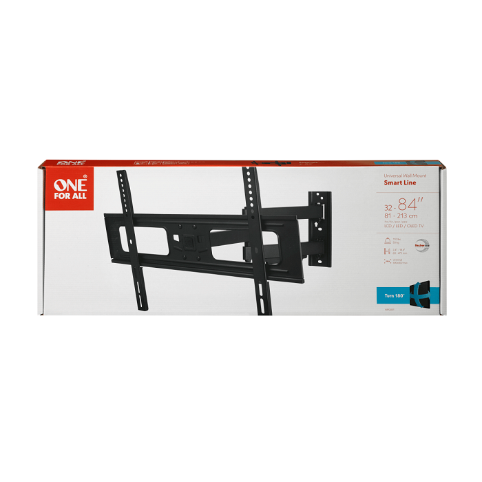 One For All Wall Mount, Smart, Tilt & Turn 180, Screens 32" To 84", Max Load 50kg - WM2651