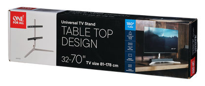 One For All Table Top TV Stand, 32 to 70" OLED/QLED/LED TVs, Swivel 180°, up to 40kg, Vesa 400x400, Easy assembly - WM7431