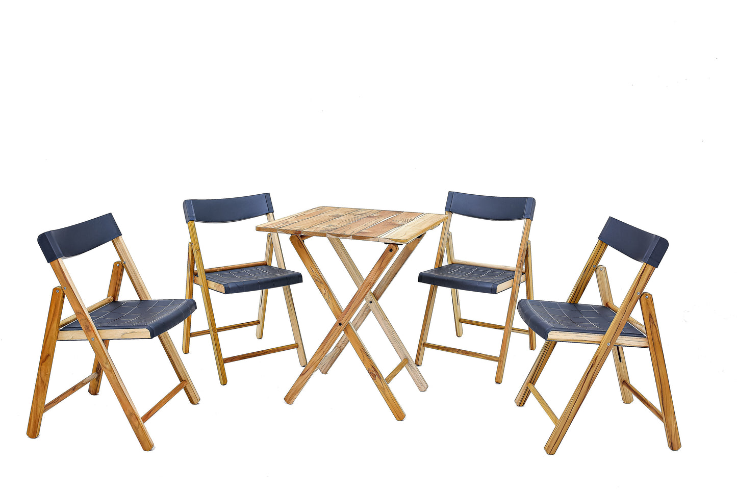 Bistro set Tramontina Teak Wood and Plastic 5 Pcs - Natural Light Pine and Grey - 10630/110