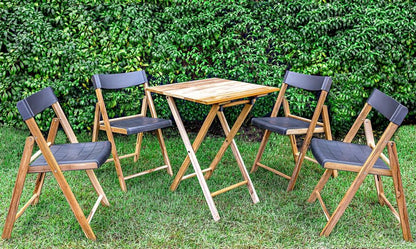 Bistro set Tramontina Teak Wood and Plastic 3 Pcs - Natural Light Pine and Grey - 10630/093